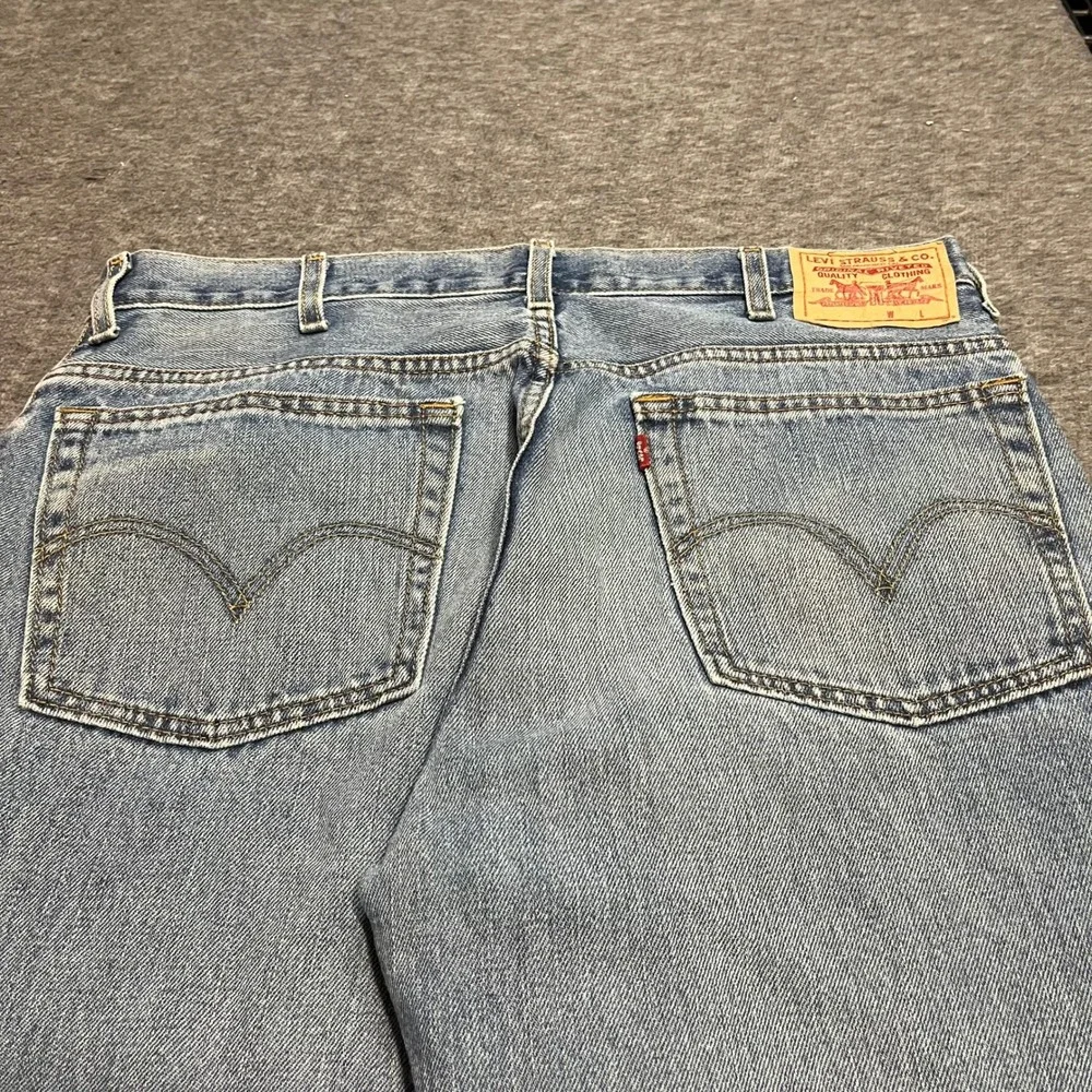 Levis 514 Slim Fit Light Wash Blue Denim Jeans 36x30 Mens 100% Cotton